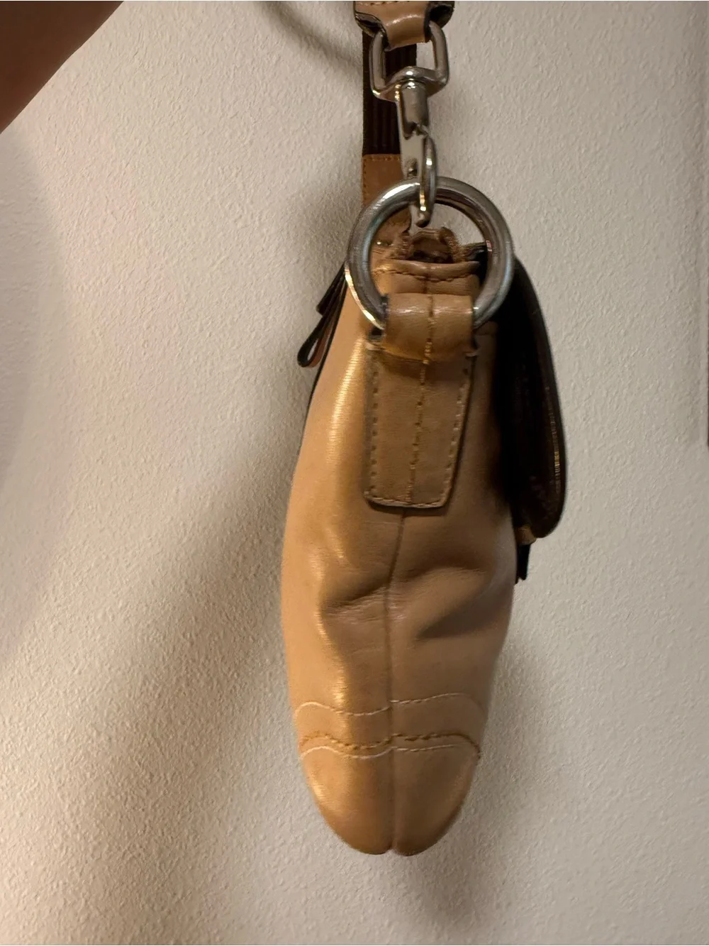 Coach Soho Tan Leather Shoulder Bag with Silver Hardware